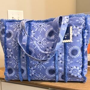 Roller Rabbit Atar Medallion Fringe Canvas Tote